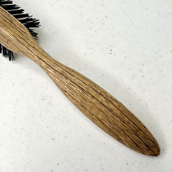 VTG Goody Faux Wood Grain Pattern Hair BRUSH Nylon Bristles Thumb Grip Handle - Picture 8 of 9